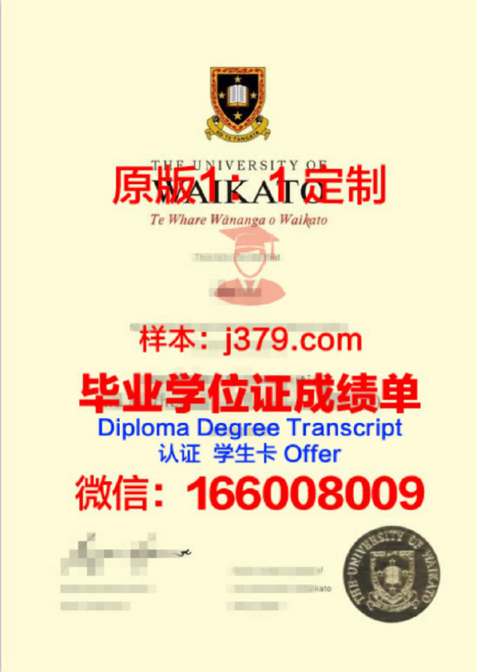 怀卡托大学毕业证diploma